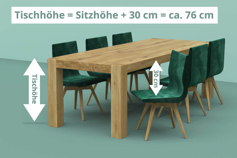 Tisch mit Stühlen - Tischhöhe